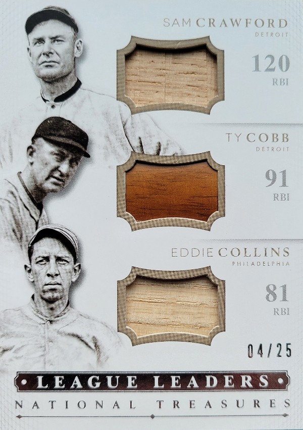 National treasures Ty Cobb Barrel Sam Crawford bat eddie Collins bat