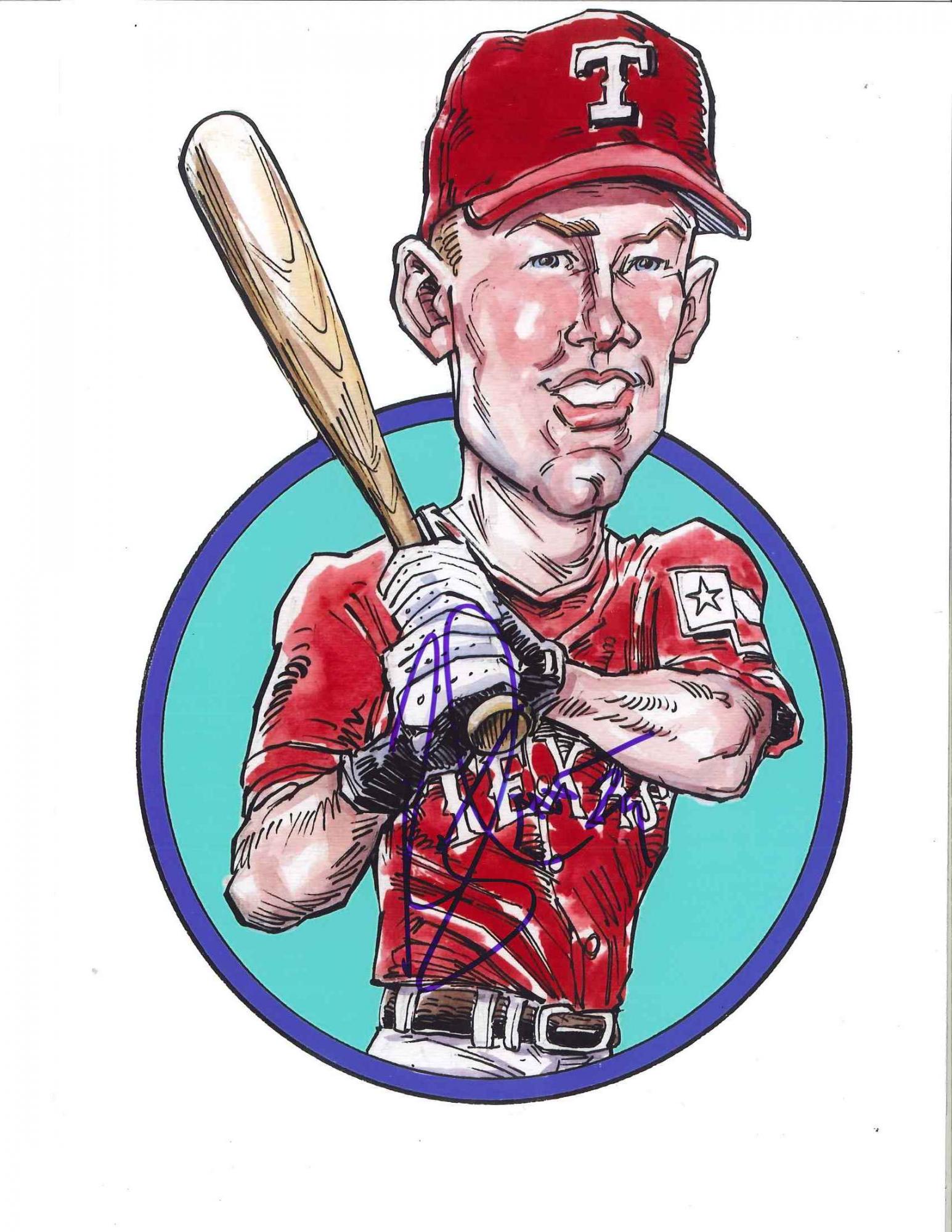 Rusty Greer 8x10 Playing Card Pic Auto