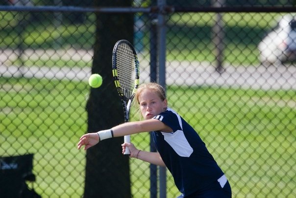Tennis match at Bowling Green, junior year