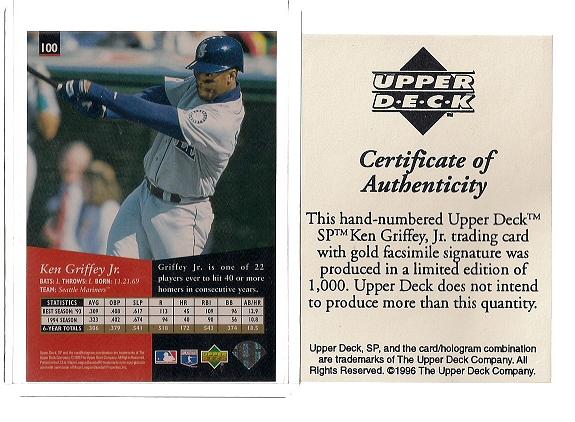 Upper Deck Gold Sig back