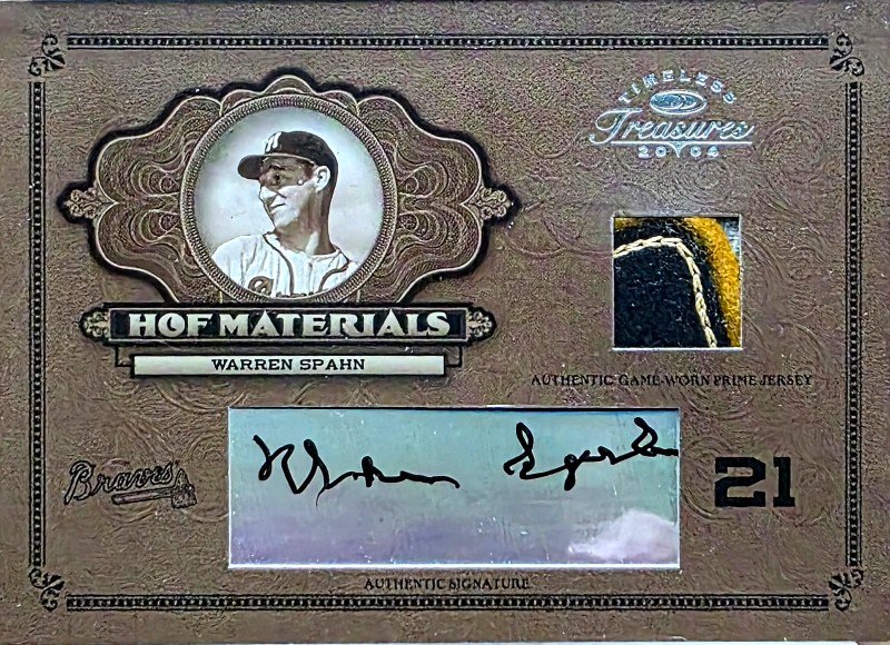 Warren Spahn 2004 Timeless Treasures Patch auto 9/10
