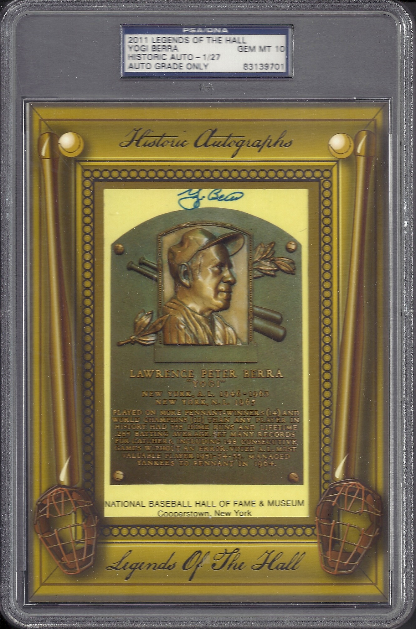 Yogi Berra Auto PSA 10