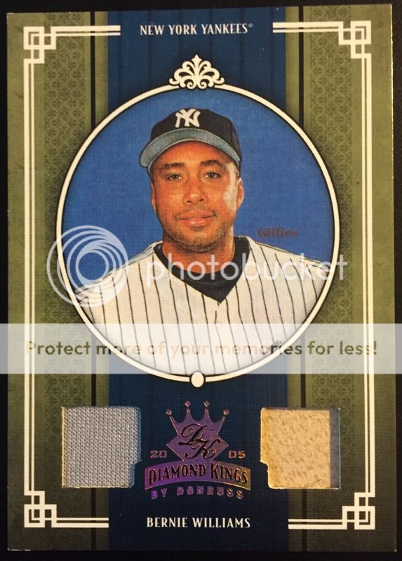 Bernie Williams player worn jersey patch baseball card (New York Yankees)  2002 Fleer Box Score #BW