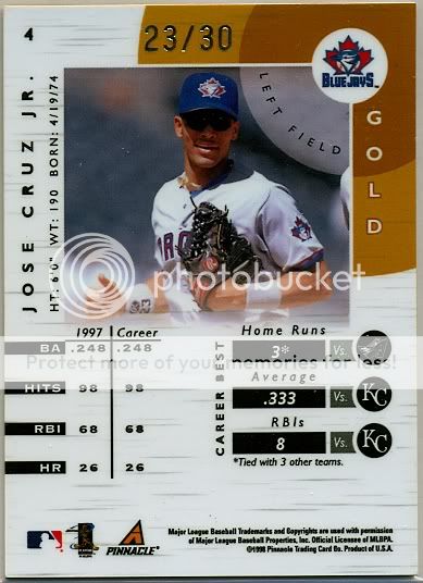 JoseCruzJr1998PinnacleTotallyCertifiedPlatinumGold23of304Rear.jpg